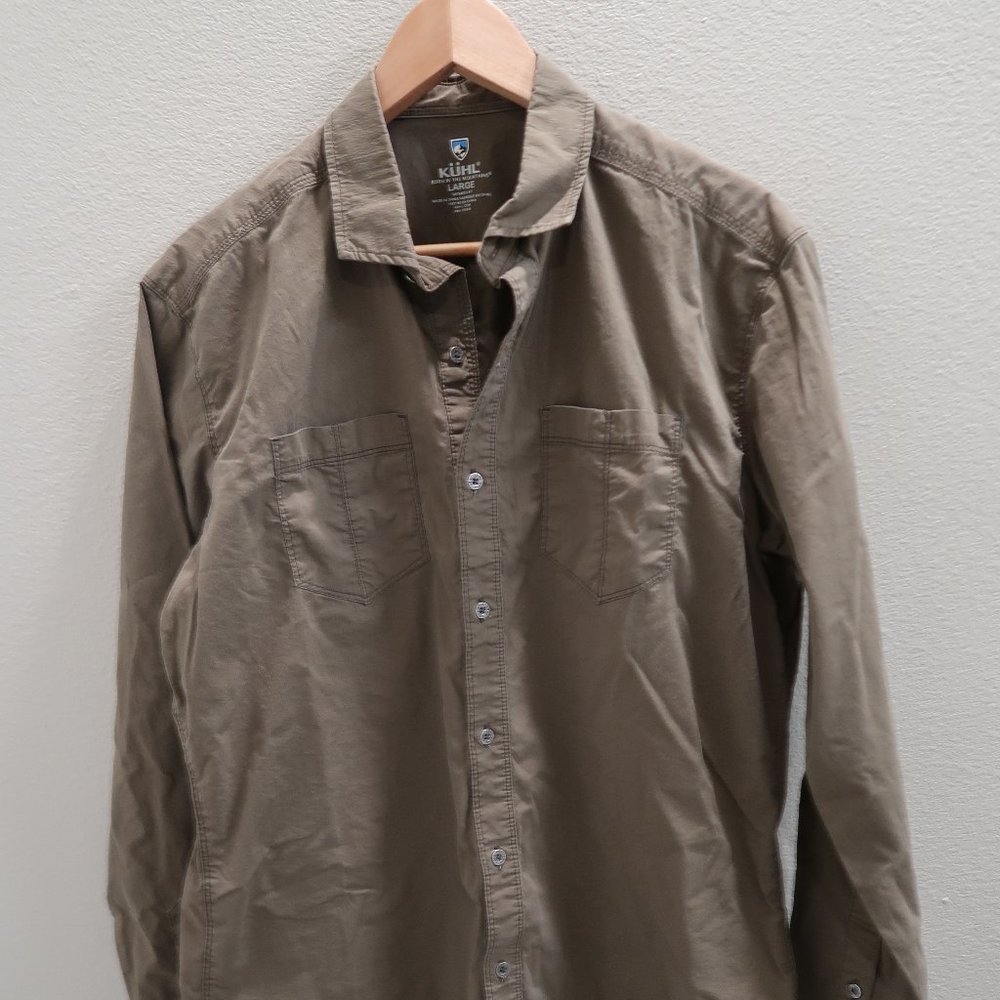 KUHL army green Long Sleeve Tapered Fit Men's Shirt Large